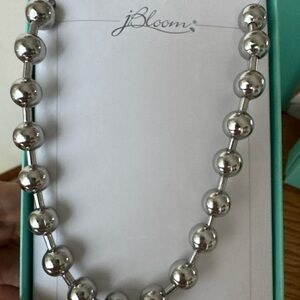 jBloom Design Fashion Trendy Jewelry Delta Silver Beaded Stainless Necklace